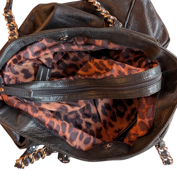 Vintage B Makowsky Black Leather Tote Bag - Picture 9 of 12